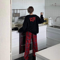 [RẺ VÔ ĐỊCH] Set bộ đồ nỉ bông nữ Pub  form rộng chất nỉ bông màu be dáng suông