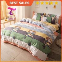 [RẺ VÔ ĐỊCH] Set Chăn Ga Gối Đệm Poly Cotton Nhập Khẩu Cô Bé Cầu Vồng -BST Chăn Ga Gối Poly Sakura JP Bedding Decor