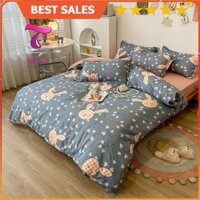 [RẺ VÔ ĐỊCH] Set Chăn Ga Gối Đệm Poly Cotton Nhập Khẩu Thỏ Kẻ BBR - BST Chăn Ga Gối Poly Sakura JP Bedding Decor