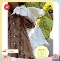 [Rẻ vô địch] [Siêu Sale]VÁY NÂU TIỂU THƯ DÁNG RỘNG CHẤT QUẢ.NG CHÂ.U CAO CẤP