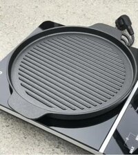 [Rẻ Vô Đối] Chảo Gang Nướng Thịt Chống Dính Cao Cấp đường kính 24CM. Dễ dàng vệ sinh sau khi sử dụng