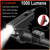 【🔥Rẻ】1000 Lumens Đèn xe đạp nổi bật Đèn pha đi xe đạp chống nước được thiết kế với cảm biến thông minh Đi xe đèn