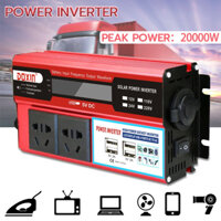 【Rẻ】24V Biến tần nguồn ô tô, Bộ chuyển đổi di động để sửa đổi ô tô, Bộ chuyển đổi điện áp DC 24V sang AC 220V, Với 4 USB