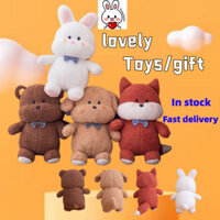 【Ready Deliver】Kawai Cartoon Animal Plush Doll Dễ thương Cub Fox Puppy Thỏ nhồi bông Đồ chơi mềm động vật Gối Teddy Bear Doll Đồ chơi trẻ em Quà tặng sinh nhật cho các cô gái dễ thương