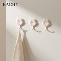 【Ready Stock】 Adhesive Hook Strong Load-Bearing Toilet Shower Door Rear Kitchen Wall Hook Punch-Free Non-Marking Towel Sticky Hook PUIg