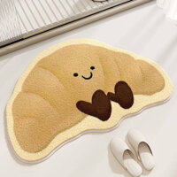 【Ready Stock】 New Cartoon Cute Bread Home Bathroom Non-Slip Cashmere Floor Mat g37i