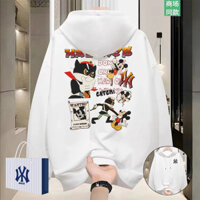 Readystock MBLREZE Mới Áo Hoodie Nam Mỹ Mèo Đen Cảnh Sát Trưởng In Hình Cặp Đôi Quần Áo Rộng 114
