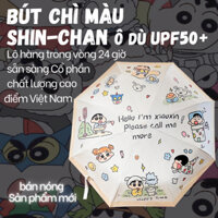 (Readystock) shin chan cậu bé bút chì ô che nắng hoàn toàn tự động ô che nắng nắng nắng và mưa nữ sử dụng kép bằng tia cực tím gấp ô che nắng dễ thương