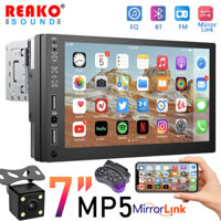 Reakoauto 1 Din Car Stereo Radio 7 '' Màn hình cảm ứng Máy nghe nhạc đa phương tiện trên ô tô đa năng với Bộ thu đài FM BT Hỗ trợ máy ảnh USB