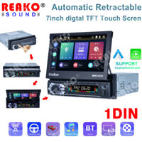 Reakoauto 1Din Đài Phát Thanh Ô Tô 7 "Màn Hình Có Thể Thu Vào MP5 Video Player Xe Hơi Không Dây CarPlay Android Tự Động Gương Liên Kết USB BT Aux Đầu Vào