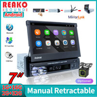Reakoauto Android 11 Đài phát thanh ô tô Autoradio 1 Din 7 '' Màn hình cảm ứng Máy nghe nhạc đa phương tiện GPS Wifi MP5 BT USB FM RDS Camera quan sát phía sau