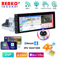 Reakoauto Universal 1 Din 4G Đài phát thanh tự động Android Trình phát đa phương tiện 6,9 inch Màn hình cảm ứng 1 Din Xe âm thanh nổi Video GPS Điều hướng