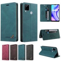 Realme C15 / C12 008 Bao Da Nắp Gập Màu Trơn Cho