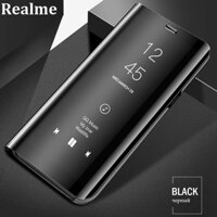 Realme X3 Superzoom Narzo 6i 6 Pro 5 5i 5s 3 Pro C2 C3 XT Clear View Mirror Smart Case Leather Flip Stand Case