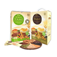REC-Tâm Minh- Combo 2 hộp ngũ cốc Tami có đường và không đường (900gr/hộp) tặng 1 hộp trà lá sen (20 gói x 2gr)