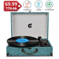 Record Player with Speakers Vinyl Record Player Wireless Turntables for Vinyl Records Suitcase Portable Record Player Vintage Record Player Turntab...