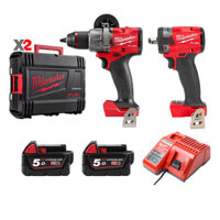 RED Combo 1 | Quý 2 - Máy khoan M18 FPD3-0X +  Máy vặn bu lông M18 FIW212 + 2 Pin 18V/5.0Ah + Sạc 12V-18V
