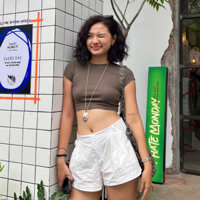 RedA - Áo xanh rêu basic chất thun gân Molly Croptop