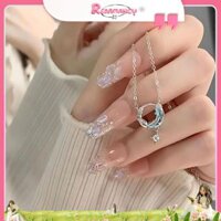 [REDAMANCY] Dây chuyền mặt trăng đá xanh lấp lánh giọt nước bạc 925 DC6