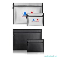 Redbaiaa1 Túi đựng tài liệu chống cháy Túi sắp xếp hồ sơ Túi đựng tiền chống nước chống cháy có túi đựng tài liệu Túi đựng tiền