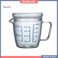 Redbuild| Cốc đo tốt nghiệp có nắp cốc sữa đa năng thủy tinh cho gia đình