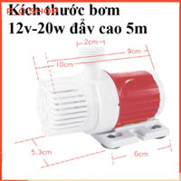 【🔥Rẻ】DC12V 20W 1000L/H Bơm nước DC không chổi than Circulating Pump Silent Mini Submersible Bơm gia dụng Bơm đổ bộ