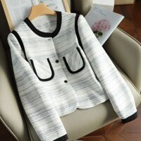 @redcatstore - Áo Khoác Dạ Cổ Tròn Viền Màu Hai Túi Trước Hàng QCCC