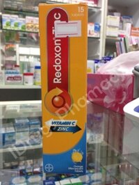 Redoxon Zinc Redox Zinc + Vitamin C chứa 15 viên. Viên sủi để điều trị thiếu vitamin C.