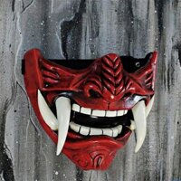 Redsun2 Airsoft Bảo Vệ Thời Trang Nửa Mặt Prajna Hannya Samurai Nhật Bản Oni Demon Cho Halloween Cosplay