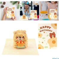 Redsun2 Gấu Đáng Yêu 3D Thiệp Sinh Nhật Gấu Mềm Thiệp Chúc Mừng Lễ Kỷ Niệm Độc Đáo