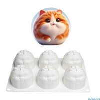 Redsun2 Khuôn nướng bánh silicon hình mèo linh hoạt cho đồ chơi thủ công và bóp