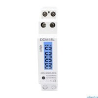 Redsun2 LCD Kỹ thuật số một pha Din Rail Điện tiêu thụ điện năng Đồng hồ đo năng lượng