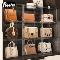 REEHO Hộp Mica Trong Suốt Hộp Nhựa Hộp Đựng Giày Trưng Bày Túi Xách Nắp Nam Châm Chất Lượng Cao