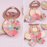 Reggie Màu Hoa Quyến Rũ Ba Lớp Hộp Trang Điểm Sân Khấu Hiệu Suất Một Hộp Trang Điểm Bấm Bột Son Bóng Phấn Mắt Lược