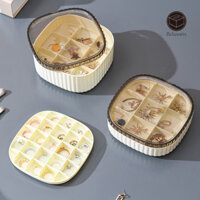 Relaxorox Nhiều Lớp Mini Trang Sức Tổ Chức Trưng Bày Du Lịch Hộp Đựng Trang Sức Có Nắp Trong Suốt Bông Tai Vòng Cổ Vòng Trang Sức Di Động