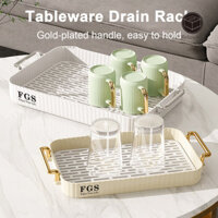 Relaxorox Trái Cây Rau Xả Giá Đựng Cốc Khay Bảo Quản Có Tay Cầm Thiết Kế Hai Lớp Đĩa Cốc Bộ Đồ Ăn Khay Sấy