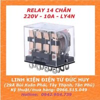 Relay kiếng, relay trung gian 14 chân, 220v 10A, LY4N