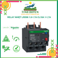 Relay nhiệt LRD06 1.0-1.7A CL10A 1-1,7A Cấu tạo với lưỡng kim nhiệt ở 3 cực, reset tự động hoặc bằng tay, bảo vệ động cơ