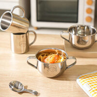 Relic 304 Inox Trẻ Em Bát Đôi Tai Có Tay Cầm Bát Ăn Cho Bé Bát Chống Sốc Bổ Sung Thực Phẩm Bát Sữa Cốc