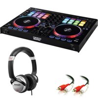 Reloop Beatpad-2 Cross Platform DJ Controller for iPad, Android and Mac + Professional DJ Headphones + Stereo Audio Cable