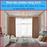 Rèm bộ combo rộng 2m3 đầy đủ phụ - Rèm cửa sổ chống nắng giá rẻ, cửa đi chính phòng phủ, phòng khách