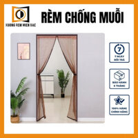 Rèm Chống Muỗi Cửa Chính 90x220cm Màu Nâu - Dán Tường Chất Liệu Polyester Chống Cháy