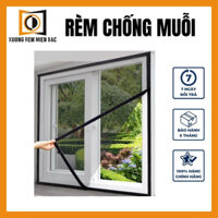 Rèm Chống Muỗi Cửa Sổ 150x180cm Màu Xám - Dán Tường Chất Liệu Polyester Chống Cháy
