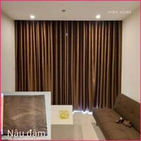 Rèm Cửa Chống Nắng, Chất Liệu Vải Gấm Cao Cấp Nhiều Kích Thước, Màu Sắc - Nâu Đậm - Rộng 2m x Cao 2,4m