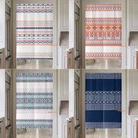 Rèm Cửa In Hình Đơn Giản Cho Phân Vùng Nửa Chiều Cao Cửa Rèm Tự Dính Dài 180cm Vải Lanh Cotton Tùy Chỉnh Rèm Tủ Không Cửa