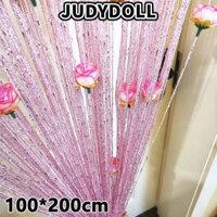 Rèm cửa JUDYDOLL, Rèm dây treo tua rua, Rèm chia hoa hồng tự dính 100x200cm Trang trí nhà cửa
