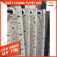 RÈM CỬA KHOEN VẢI BỐ MỘC, RÈM Canvas Vimtage Trang Trí Cửa Sổ Không Cần Khoan Tường