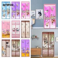 Rèm cửa màn hình từ tính DITIPOO, Rèm cửa thông gió gia đình chống côn trùng ruồi ruồi, tự động đóng cửa không đục lỗ Rèm chống muỗi hoạt hình