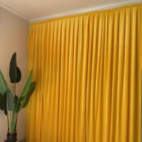 Rèm cửa, màn vải Nhung mịn may sẵn gấp nếp đẹp- Rèm nhà chùa Phật giáo linh thiêng size tùy chỉnh