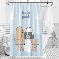 Rèm cửa nhà tắm in hình gấu hoạt hình dễ thương